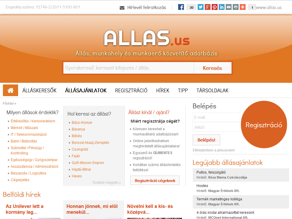 Országos projektek/Állás, munkahely