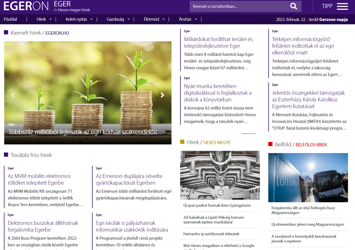 Település portálok/Eger Online